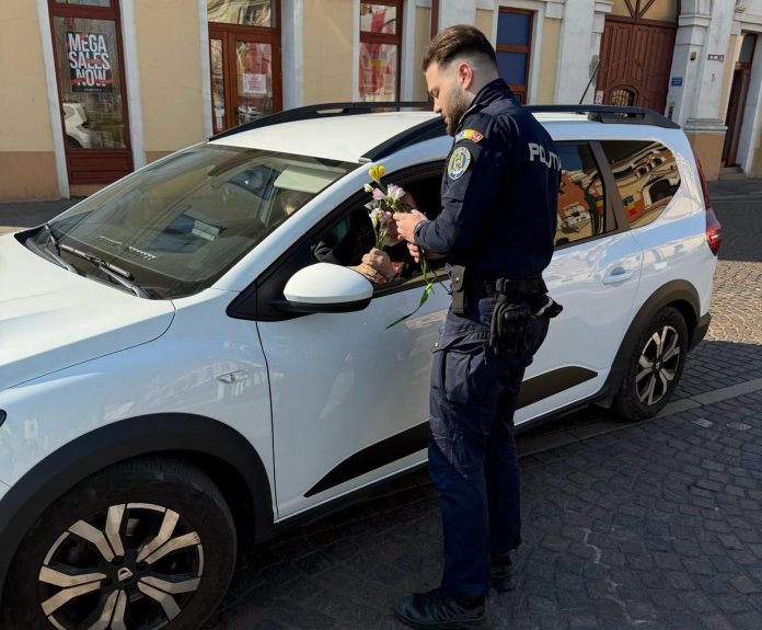 martisoare-nu-amenzi-politistii-au-oferit-martisoare-femeilor-din-trafic
