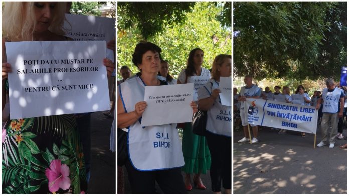 protest-al-profesorilor-la-prefectura-bihor-impotriva-austeritatii