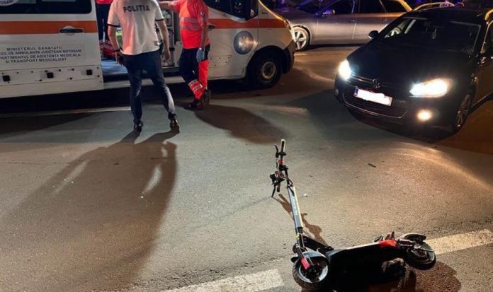 Accident pe strada Clujului din Oradea: Bărbat rănit la cap.