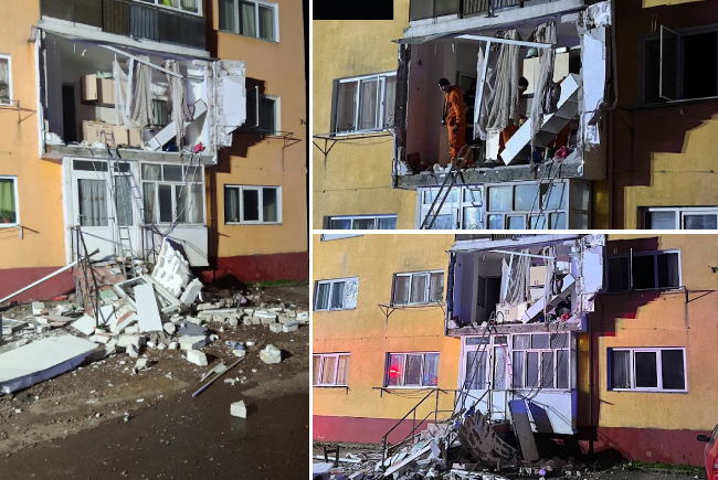 UPDATE: Explozie într-un bloc din Aleșd, femeie cu arsuri.