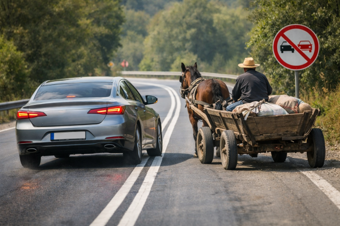Depășirea căruțelor pe linia continuă: ce permite și ce interzice Codul Rutier 2026