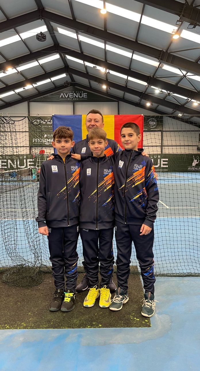 Echipa U12 de tenis a României s-a calificat în finala Winter Cups. Orădeanul Sergiu Onica este membru al echipei.