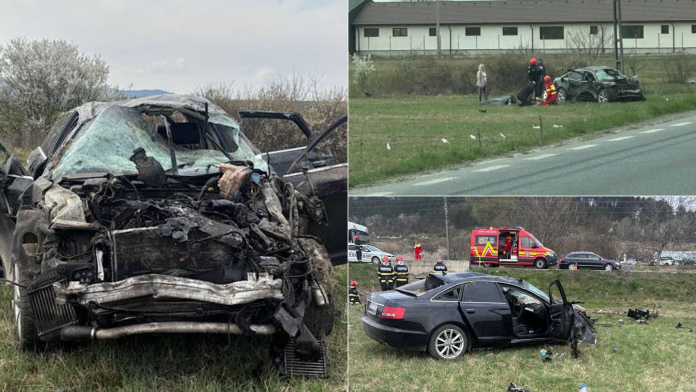 Cum s-a petrecut accidentul de pe DN1, la Tinăud, în care un AUDI a fost distrus complet.