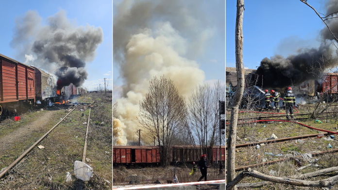 Incendiu la un vagon dezafectat în apropierea Gării Velența din Oradea