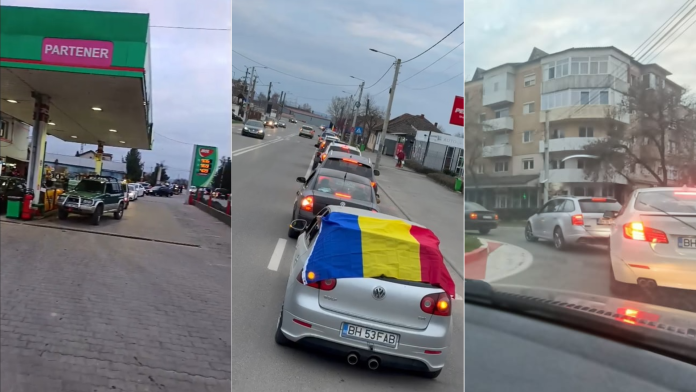 Protest la Marghita împotriva prețurilor combustibililor. Zeci de șoferi au alimentat cu sume cuprinse între 2 și 10 lei.