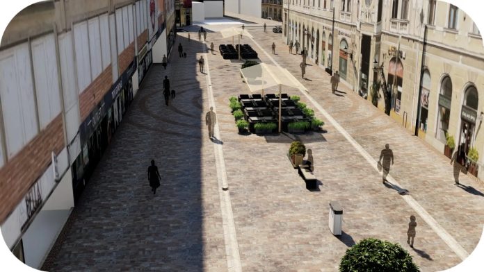 Strada Republicii din Oradea nu va mai avea aceeași înfățișare ca înainte. S-a renunțat la cercurile albe prevăzute în proiectul inițial de reabilitare.