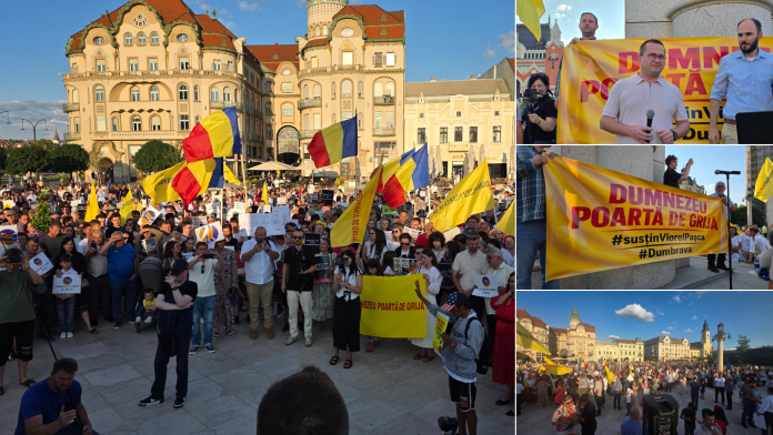 Peste 2500 de oameni la mitingul de susținere pentru Viorel Pașca, la Oradea, alături de participanți aflându-se și avocatul Răzvan Doseanu.