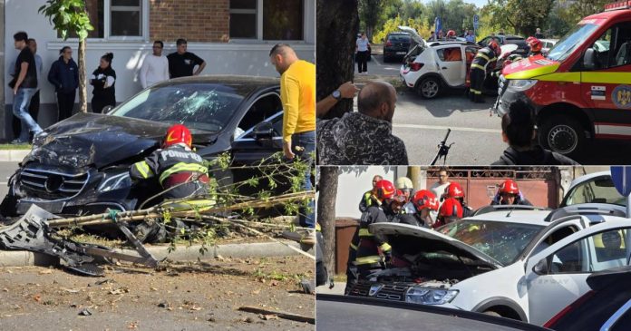Accident grav în Oradea, pe strada Sfântul Apostol Andrei. Femeie încarcerată Accident grav în Oradea, pe strada Sfântul Apostol Andrei. Femeie încarcerată