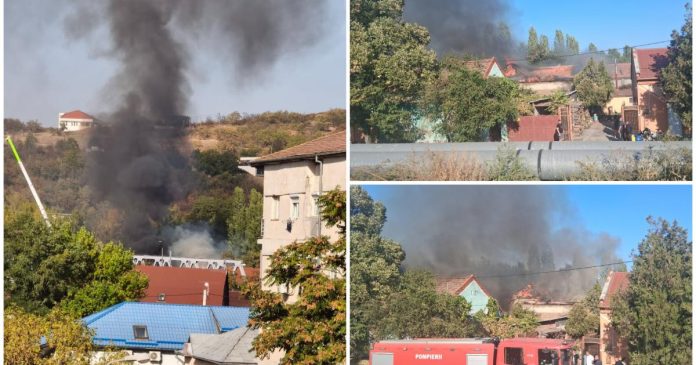 Incendiu puternic în Oradea: două locuințe cuprinse de flăcări, alte două case amenințate